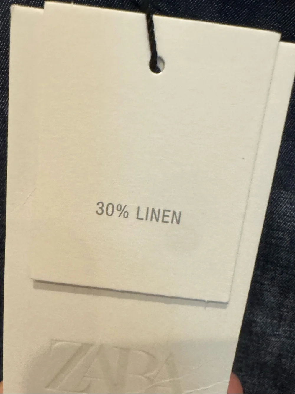 ZARA Linen Blend Wide Leg Denim Culotte Pants Indigo Blue XS NWT